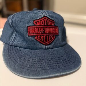Harley-Davidson Denim Cap with Red Logo